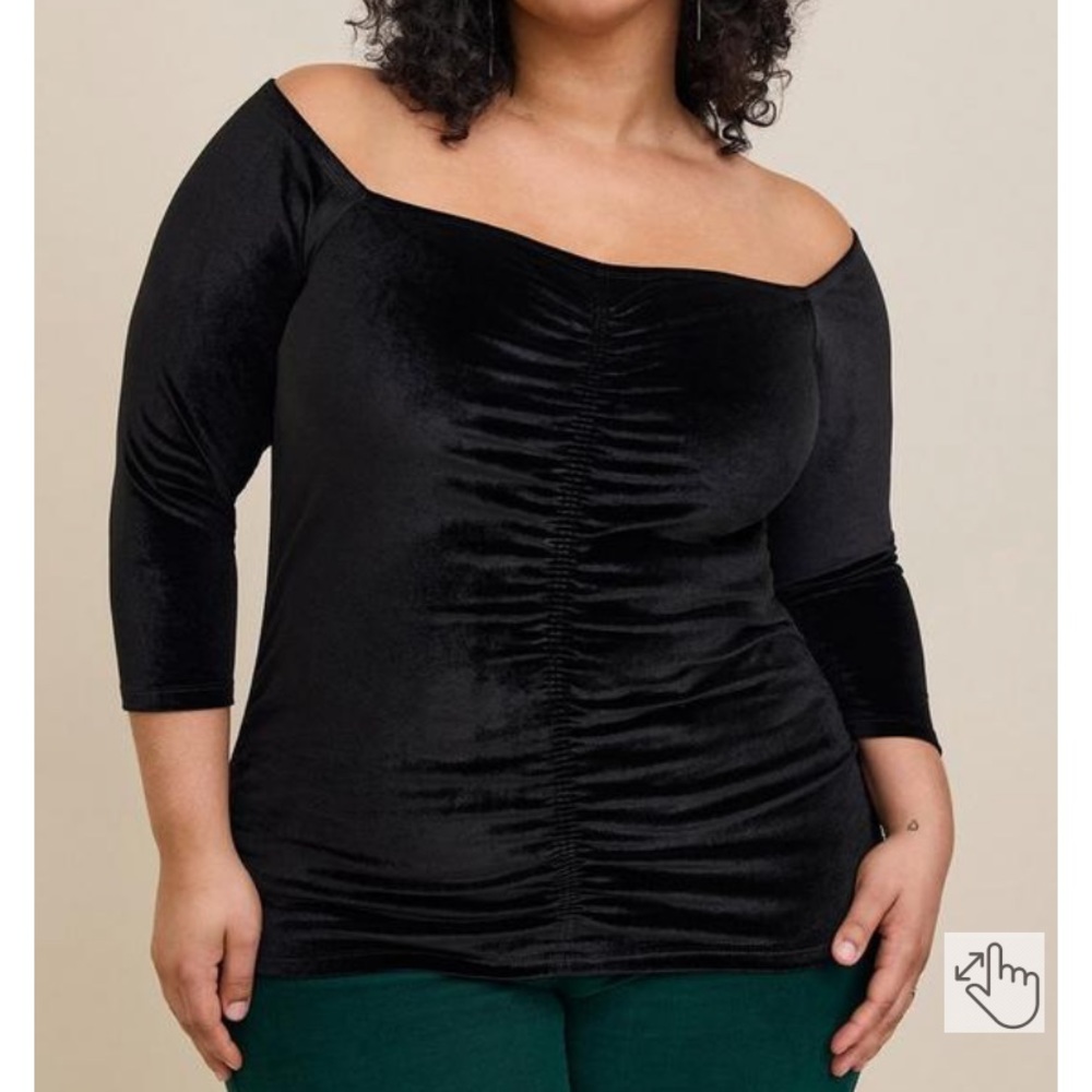 Brand New Velvet Off The Shoulder Torrid Shirt!
